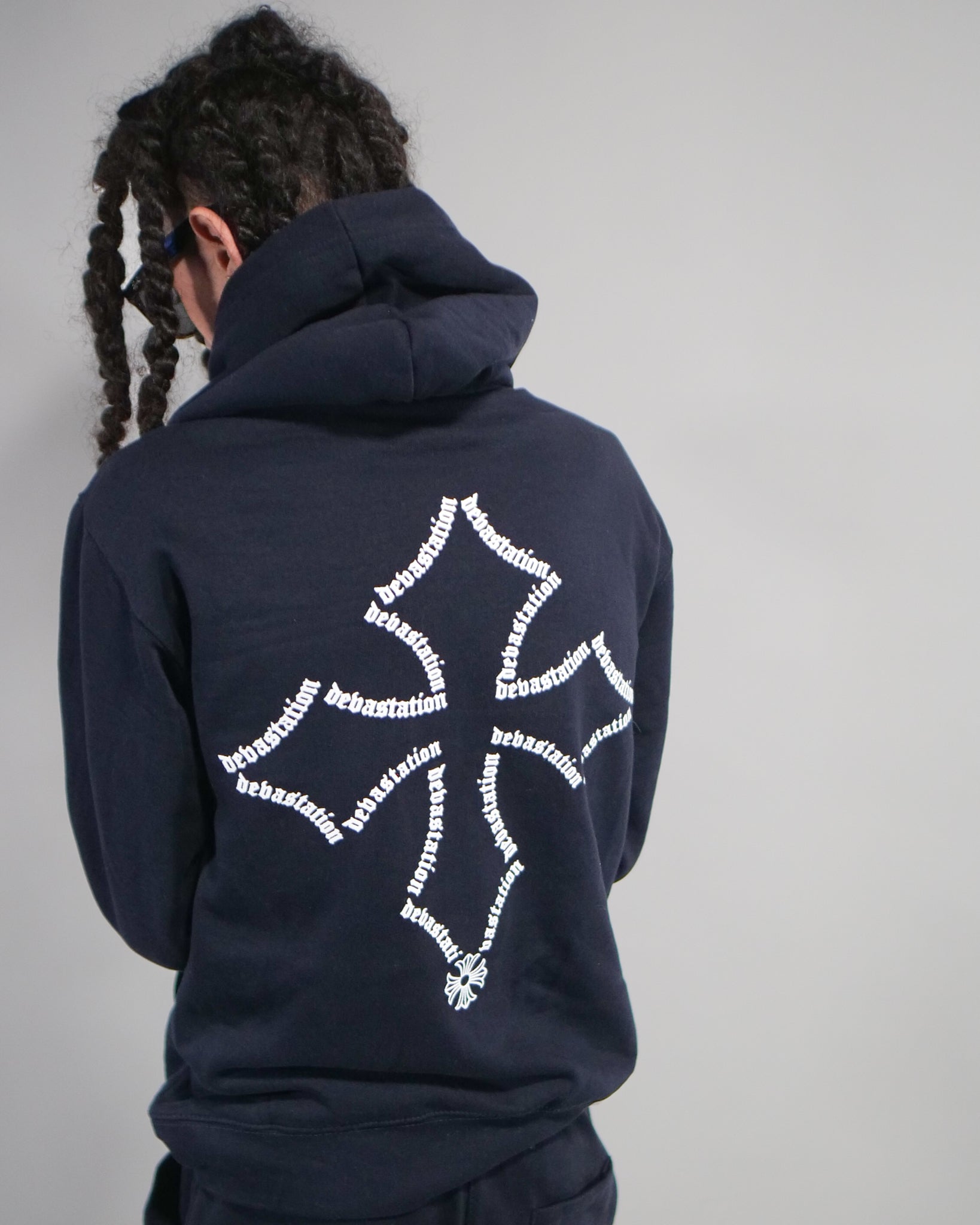 Navy Blue Devastation Hoodie